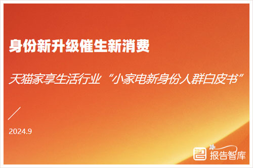 淘天集团：2024小家电行业市场规模与增长趋势，小家电新人群白皮书（26页）