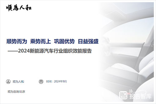 顺为咨询：2024新能源汽车行业组织效能研究报告，组织效能核心解析（45页）